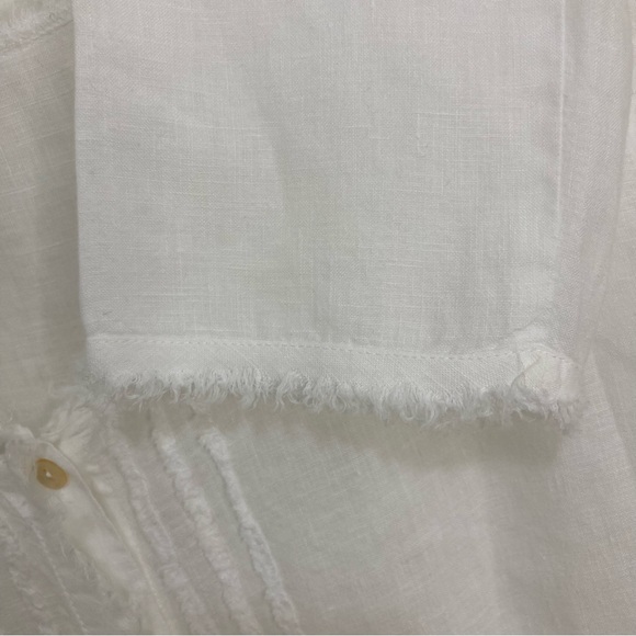 Linen Tunic, White, Long Sleeve, Button up and Cruise Ready by Eileen Fisher - Picture 7 of 11